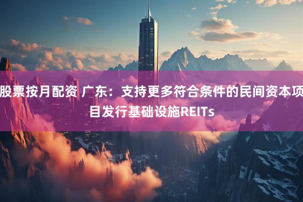 股票按月配资 广东：支持更多符合条件的民间资本项目发行基础设施REITs